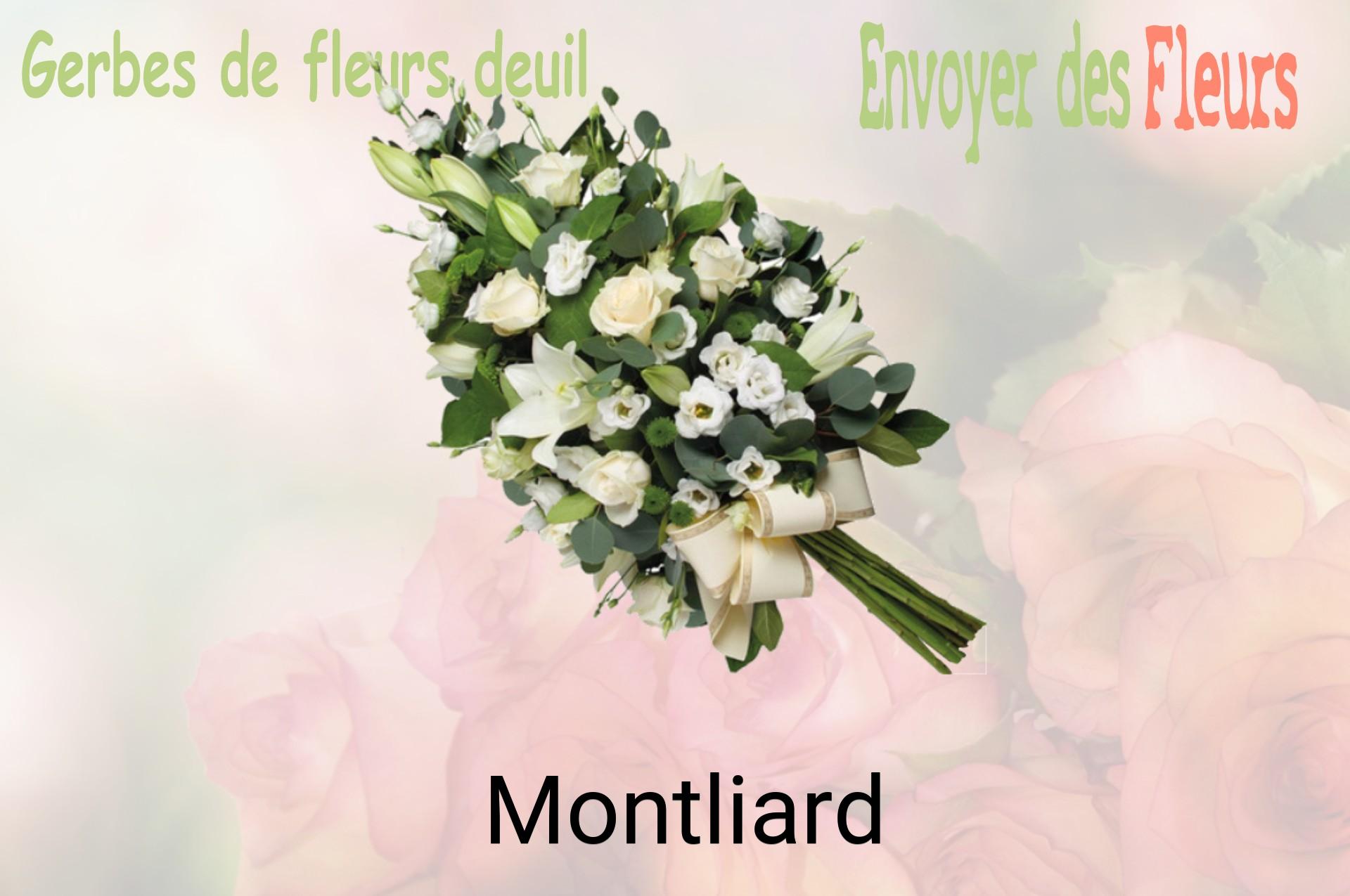 Gerbe de fleurs de deuil livrée à Montliard